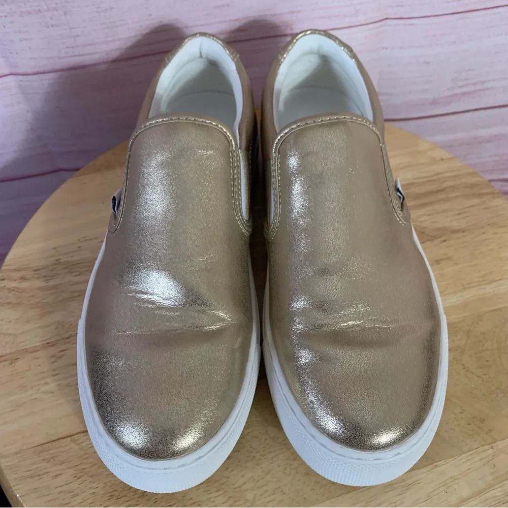 J.Crew Gold Slide Loafers Size 6‎